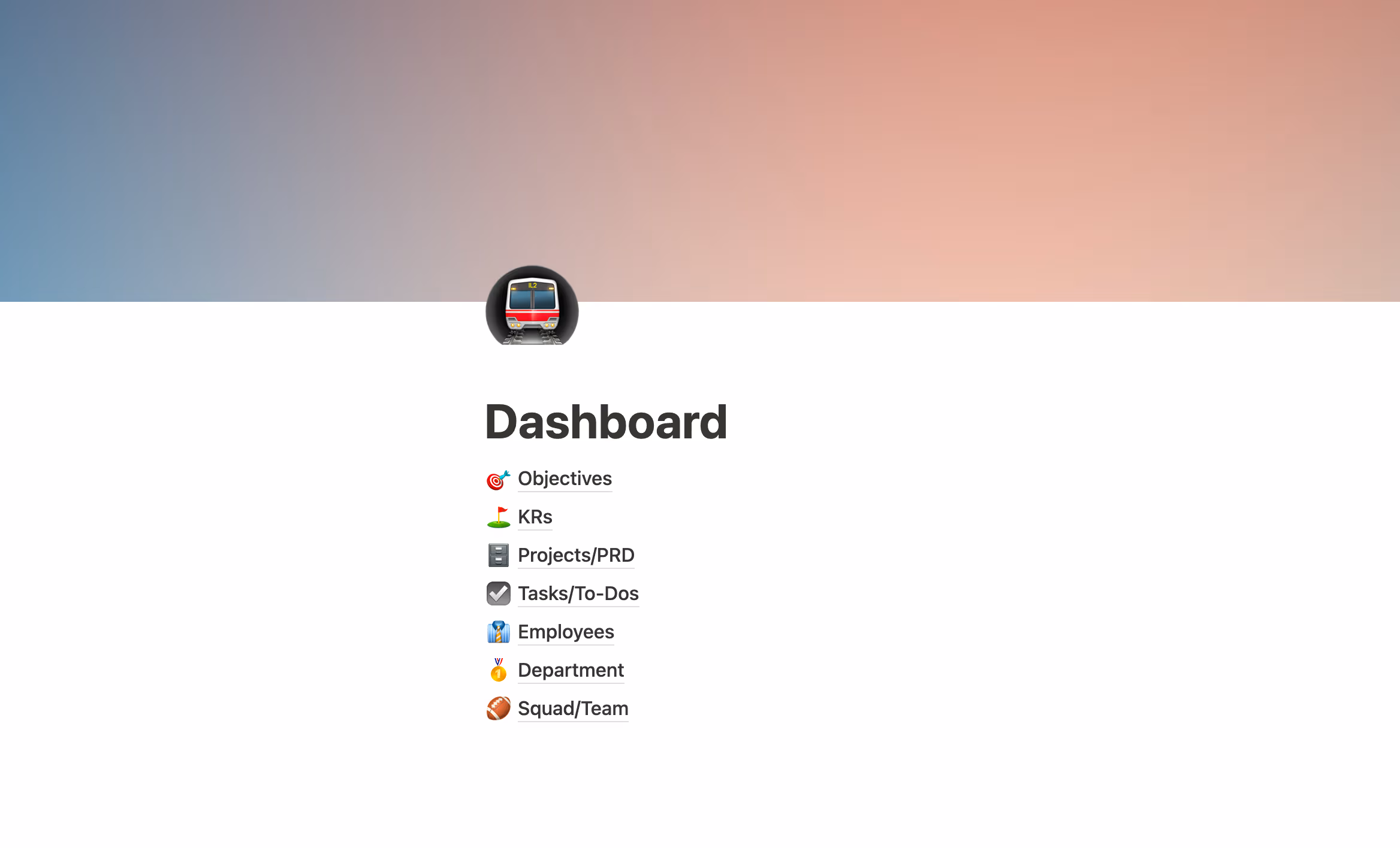 OKR and Project Management template